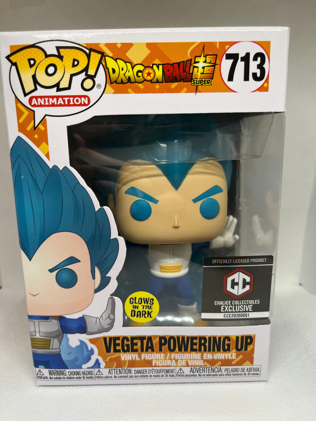 Funko Pop! Vinyl: DragonBall Super-Vegeta Powering Up (Chalice Exclusive Glow in the Dark) 713