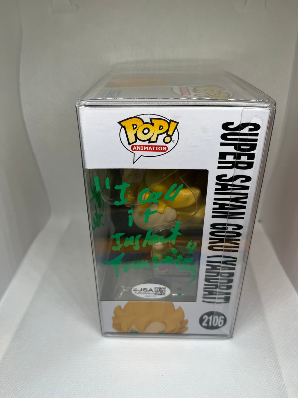 Super Saiyan Goku 2106 (Yardrat) Toy Temple Glow Chase Exclusive JSA Authenticated Signed and Quoted (I Call it Instant Transmission)