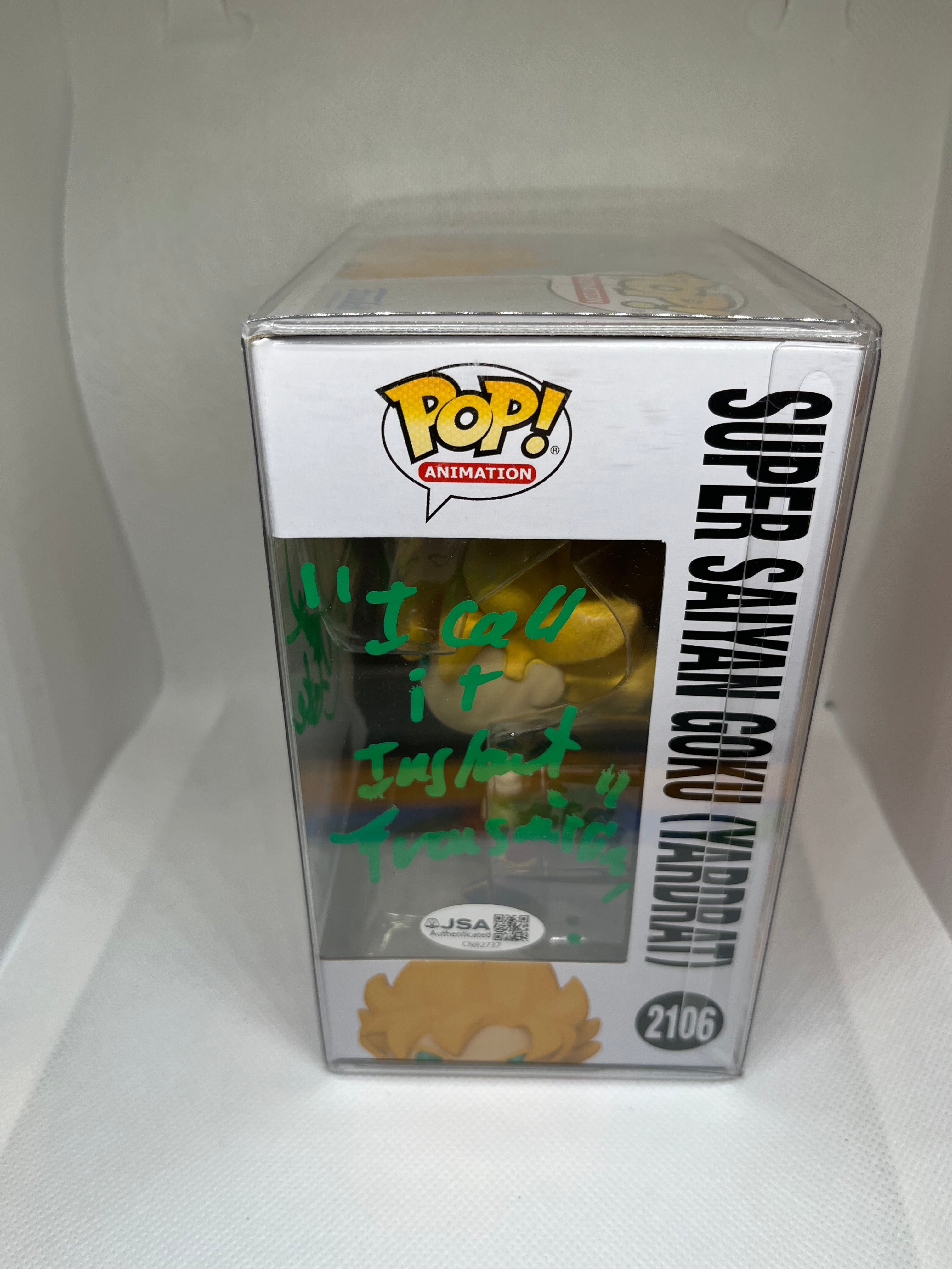 Super Saiyan Goku 2106 (Yardrat) Toy Temple Glow Chase Exclusive JSA Authenticated Signed and Quoted (I Call it Instant Transmission)