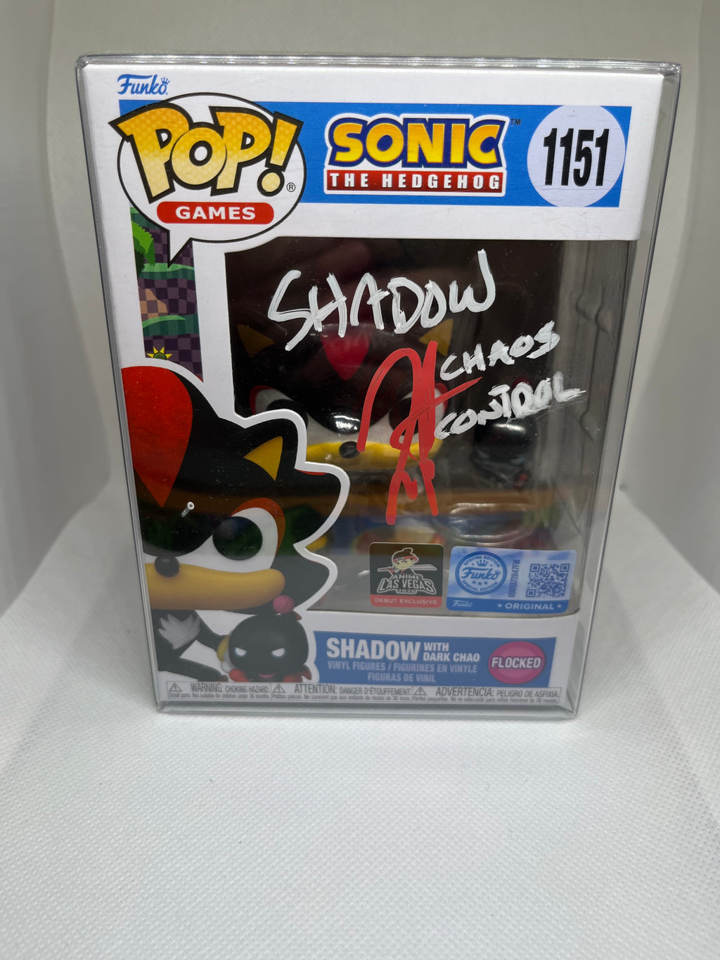 Shadow with Dark Chao 1151 2026 Las Vegas Flocked Exclusive JSA Authenticated Signed and Quoted (Shadow Choas Control)