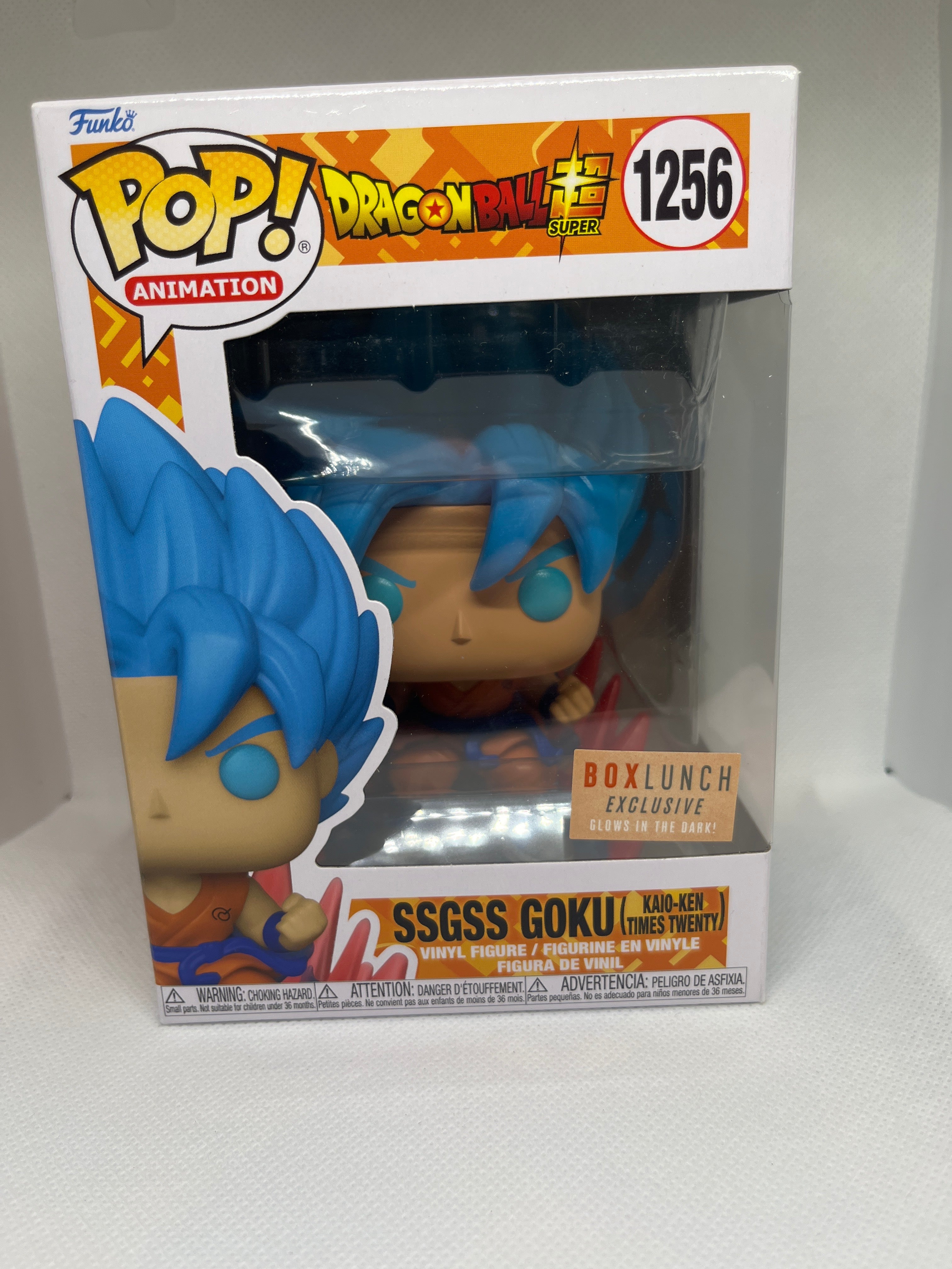 Funko Pop! Vinyl: DragonBall Super-SSGSS Goku (Kaio-Ken Times Twenty BoxLunch Glow Exclusive) 1256