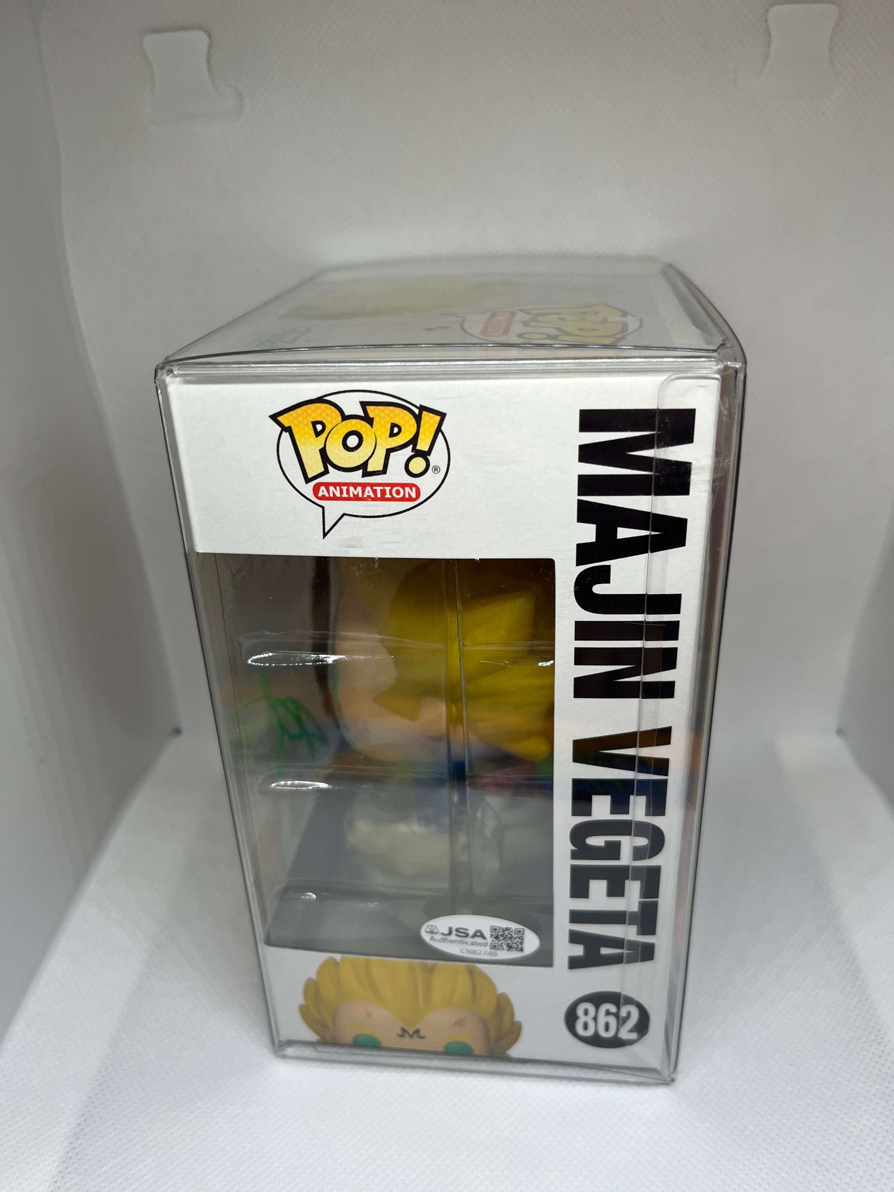 Majin Vegeta 862 Pop & Tee Glow in the Dark Funko Exclusive JSA Authenticated Signed and Quoted (Farewell…I Do This For You)