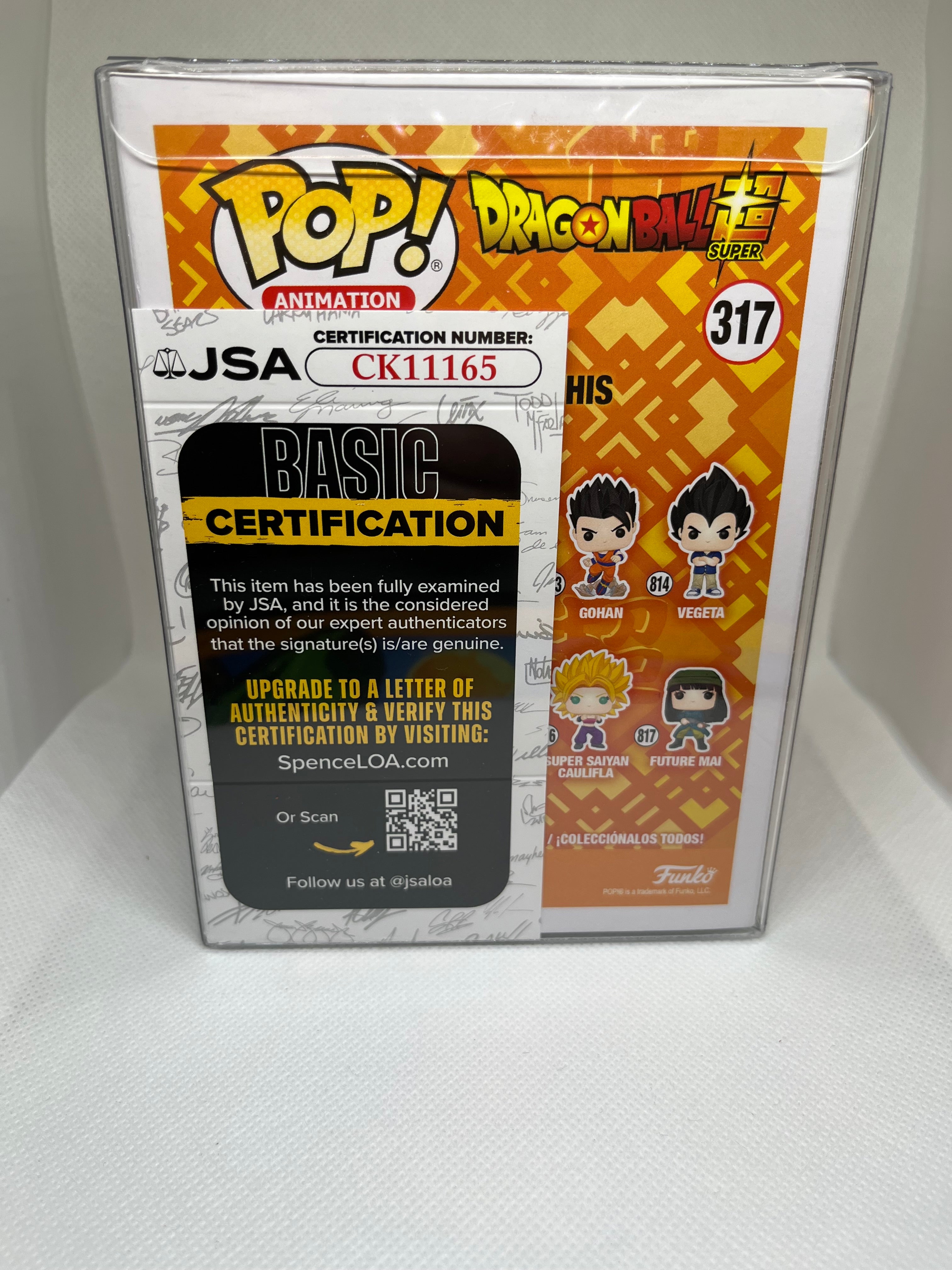 Whis 317 GalacticToys Glow in the Dark Exclusive JSA Authenticated Signed and Quoted “Saiyans am I right? Gotta Love em”