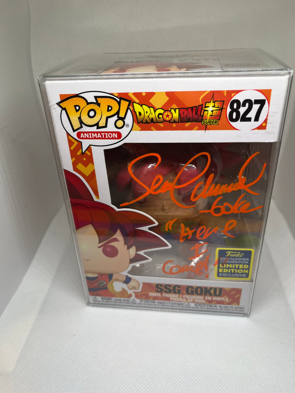 SSG Goku 827 2020 Summer Convention Limited Edition Sticker JSA Authenticated Signed and Quoted (“Here I Come”)