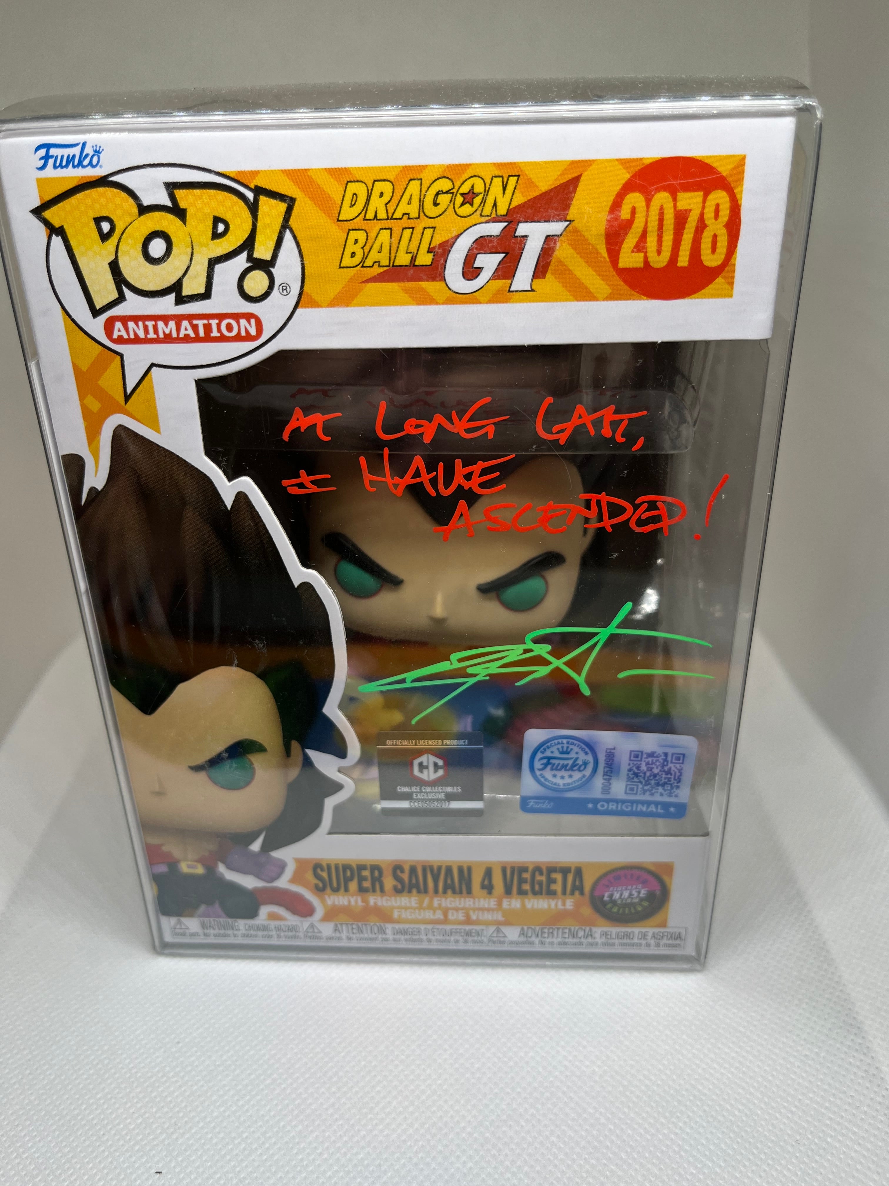 Super Saiyan 4 Vegeta GT 2078 Flocked/Glow Chase JSA Authenticated Signed and Quoted (“At Long Last I Have Ascended”)