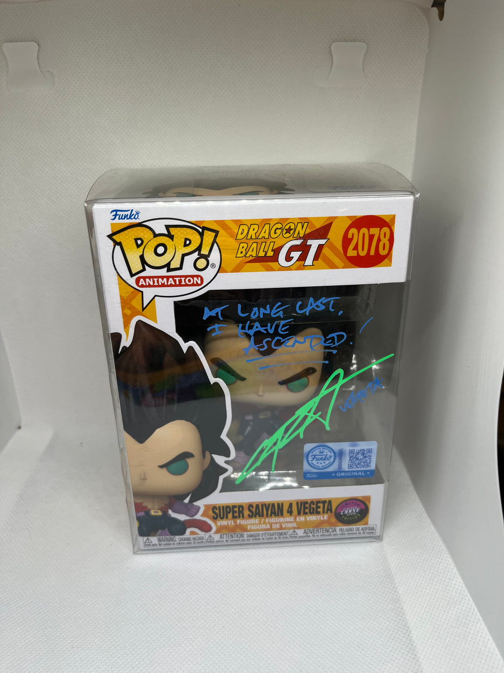 Super Saiyan 4 Vegeta GT 2078 Flocked/Glow Chase JSA Authenticated Signed and Quoted (“At Long Last I Have Ascended”)