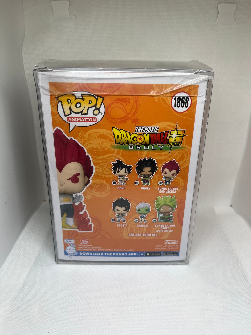 Super Saiyan God Vegeta Chalice exclusive pre-release glow chase sticker JA authenticated signed 1868